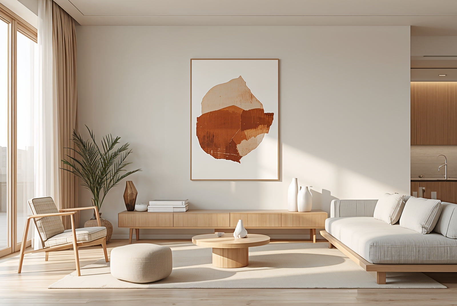 Interieurtrend 2026: rustige aardetinten met opvallende kunstaccenten