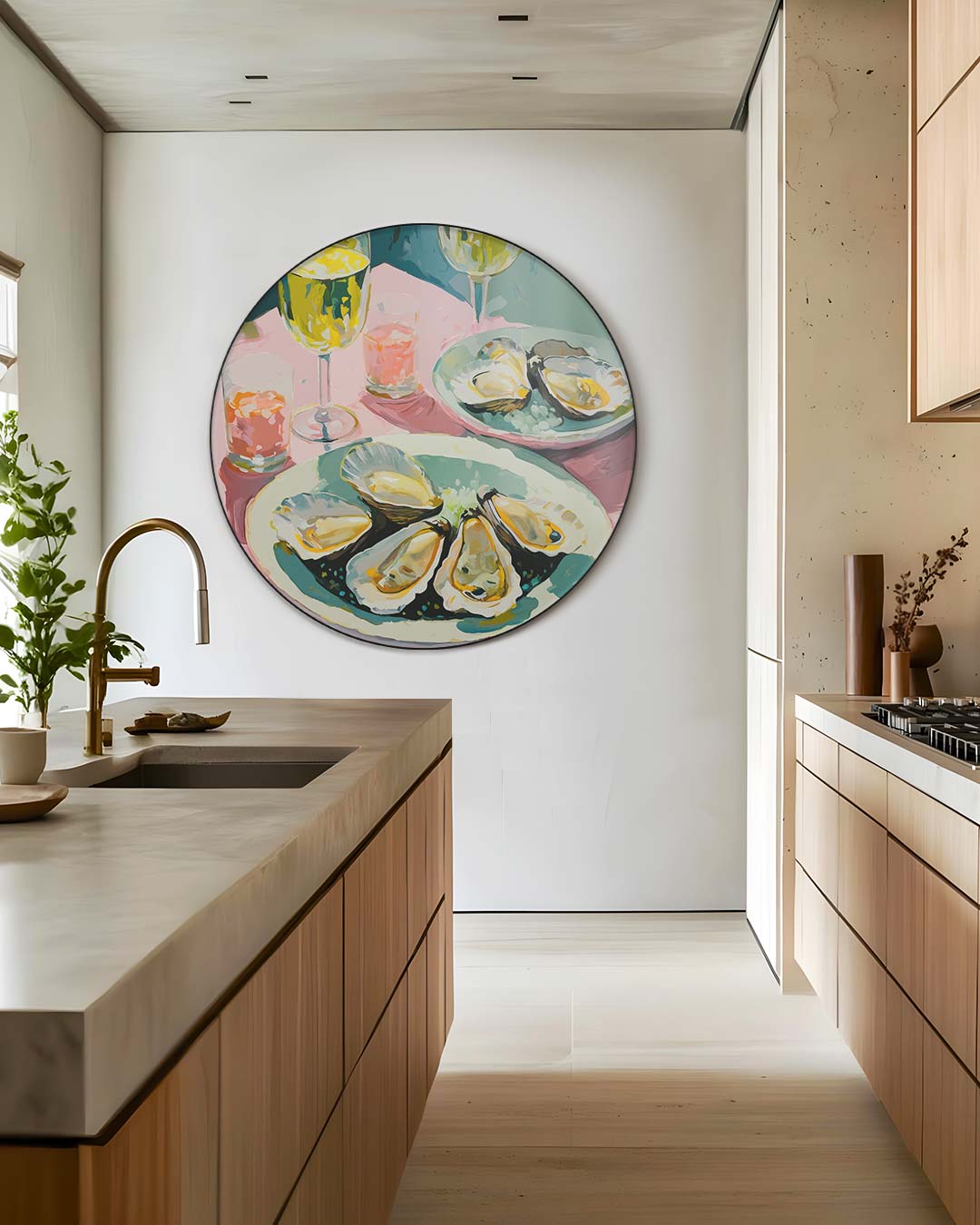 Luxe Oester Eetervaring Muurcirkel-WallArtistic