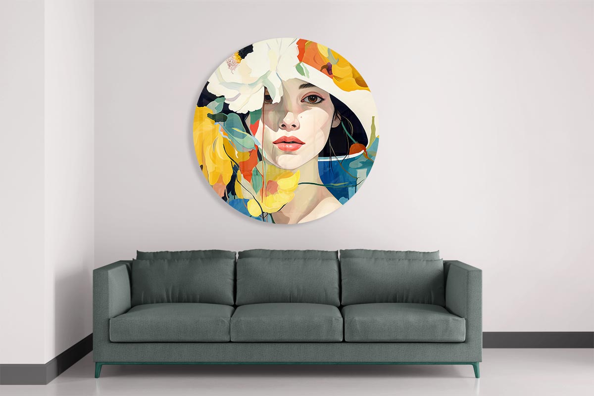 Kleurrijke Bloemenpracht Muurcirkel-WallArtistic