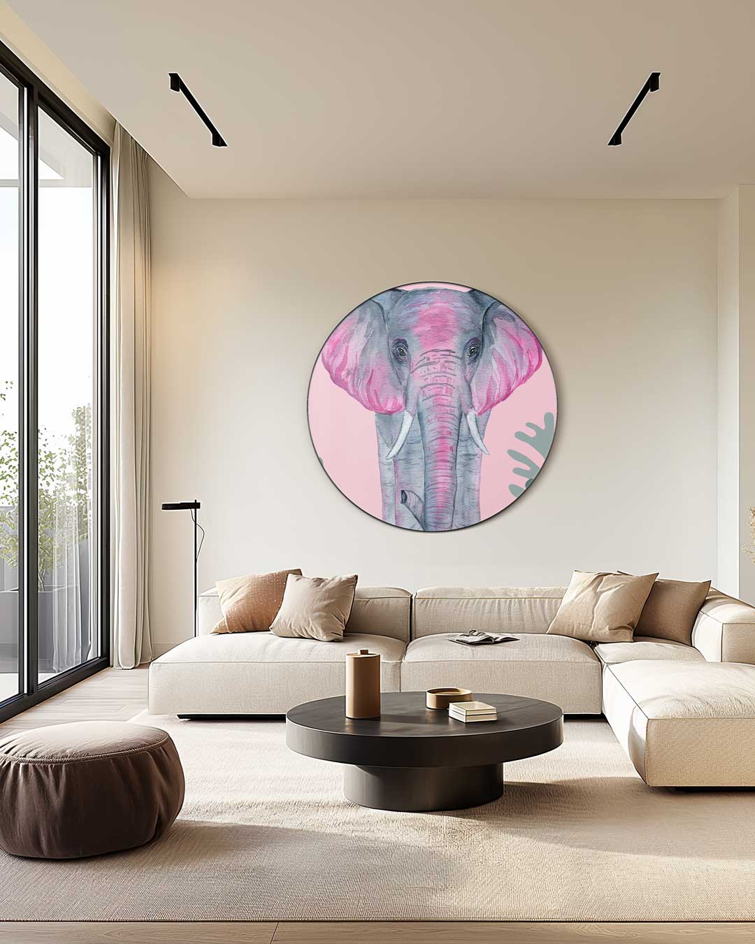 Dromerige Olifant Muurcirkel-WallArtistic