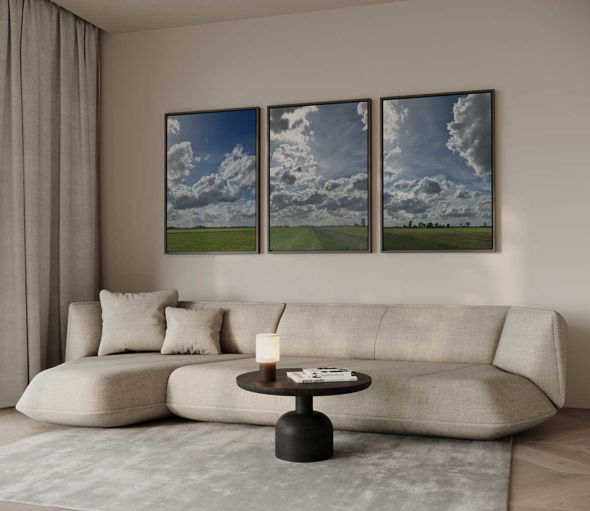Hollands wolkenlandschap Kunstwerk-canvas-dibond-plexiglas-wanddecoratie-WallArtistic