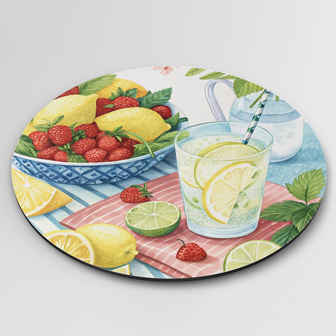 Verfrissende Zomerfruit Muurcirkel-WallArtistic