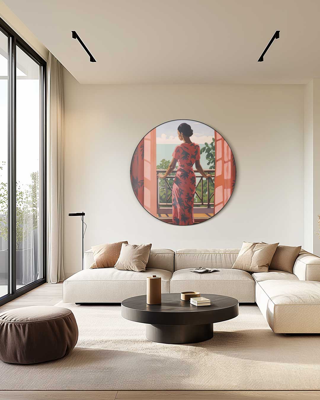 Vrouwelijke Elegantie Muurcirkel-WallArtistic