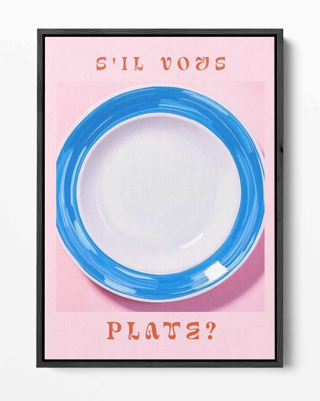 S'il Vous Plate? - Speelse Blauw-Witte Bordenkunst Kunstwerk-canvas-dibond-plexiglas-wanddecoratie-WallArtistic