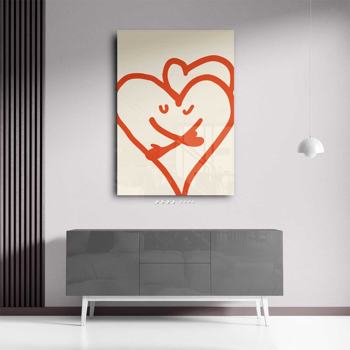 Vrolijke Hartjesknuffel Kunstwerk-canvas-dibond-plexiglas-wanddecoratie-WallArtistic