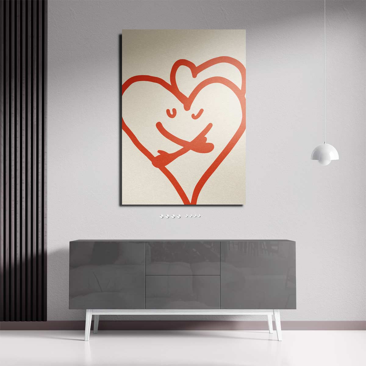 Vrolijke Hartjesknuffel Kunstwerk-canvas-dibond-plexiglas-wanddecoratie-WallArtistic