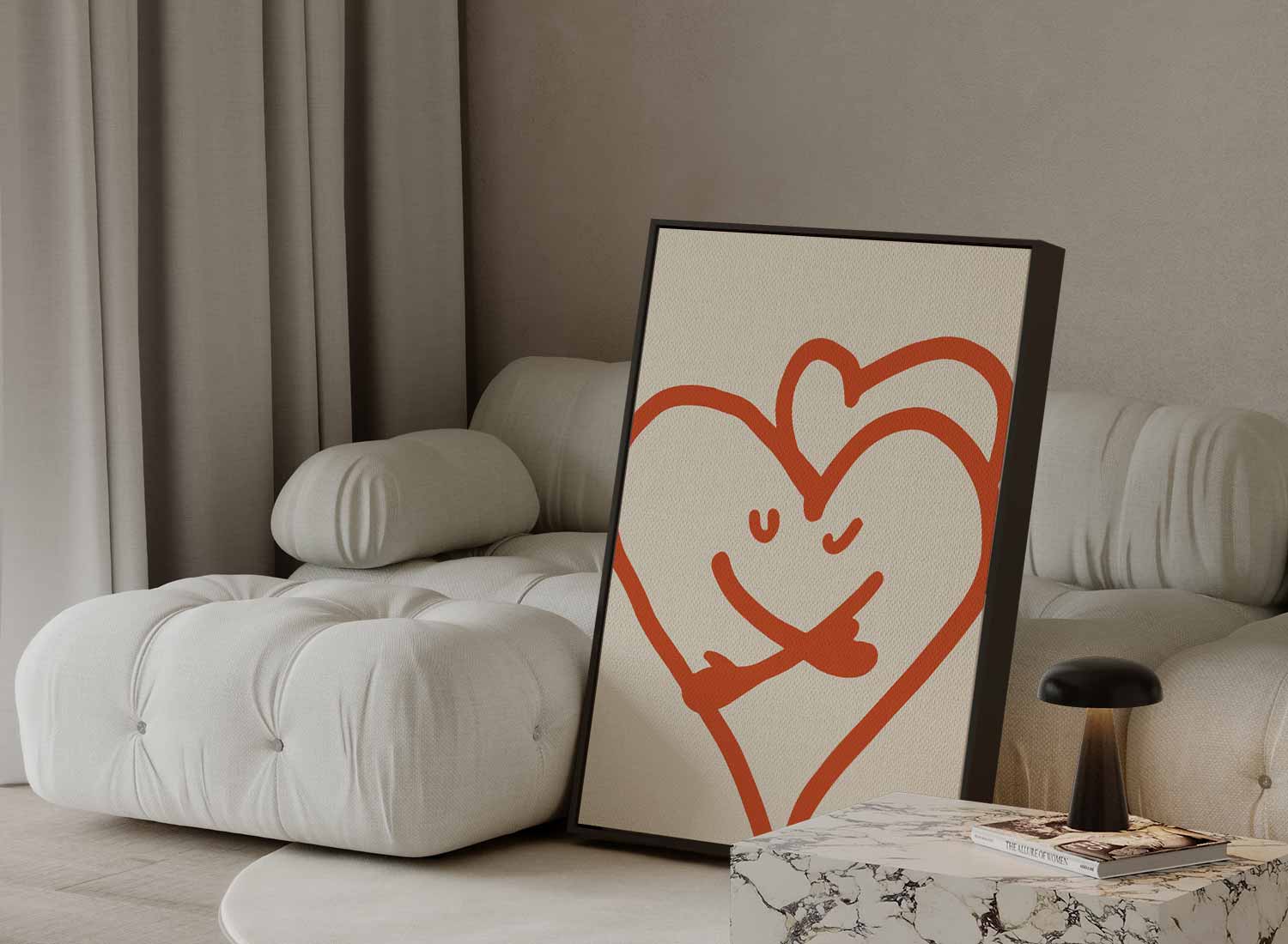 Vrolijke Hartjesknuffel Kunstwerk-canvas-dibond-plexiglas-wanddecoratie-WallArtistic