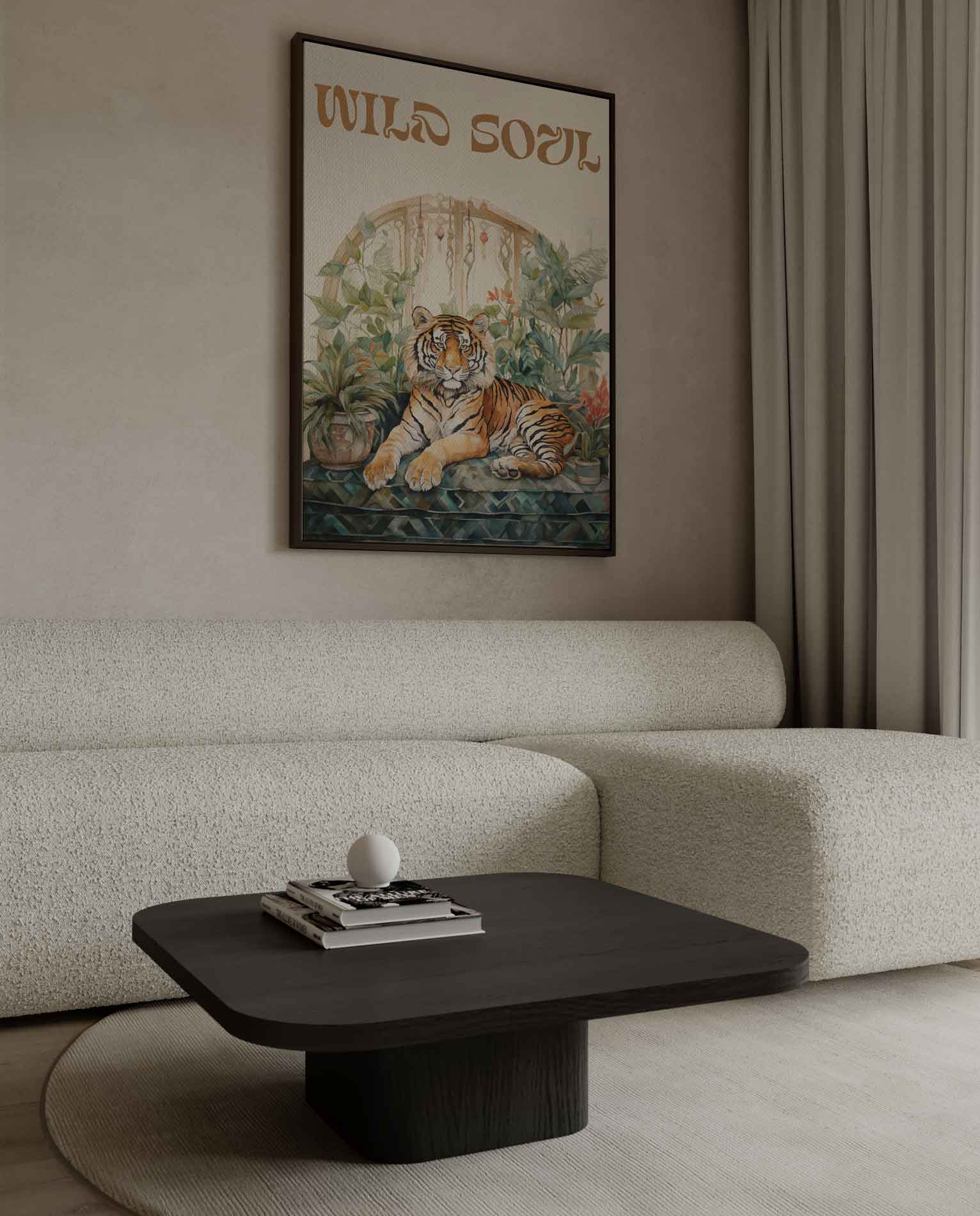 Wilde Ziel Tijgerprint Kunstwerk-canvas-dibond-plexiglas-wanddecoratie-WallArtistic