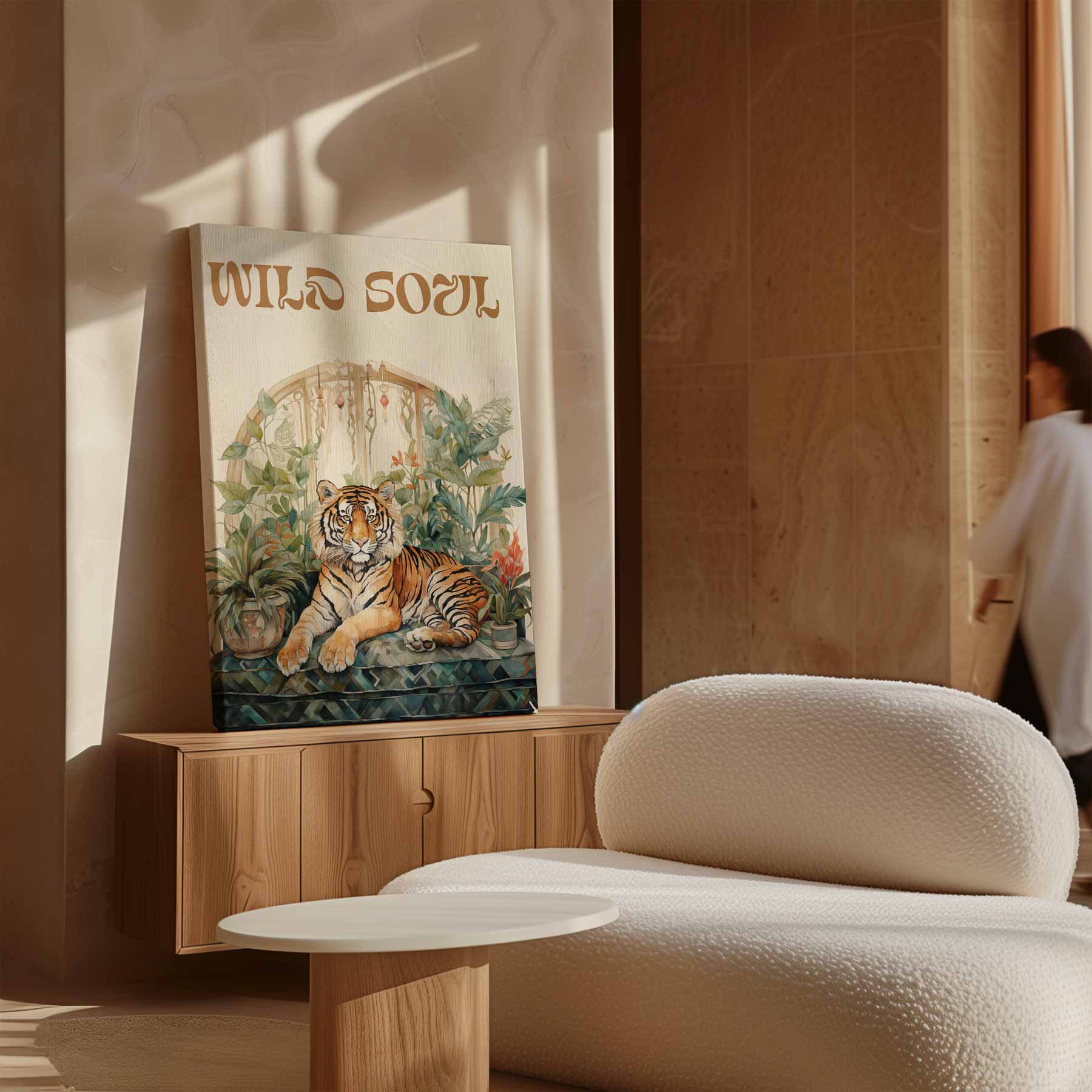 Wilde Ziel Tijgerprint Kunstwerk-canvas-dibond-plexiglas-wanddecoratie-WallArtistic