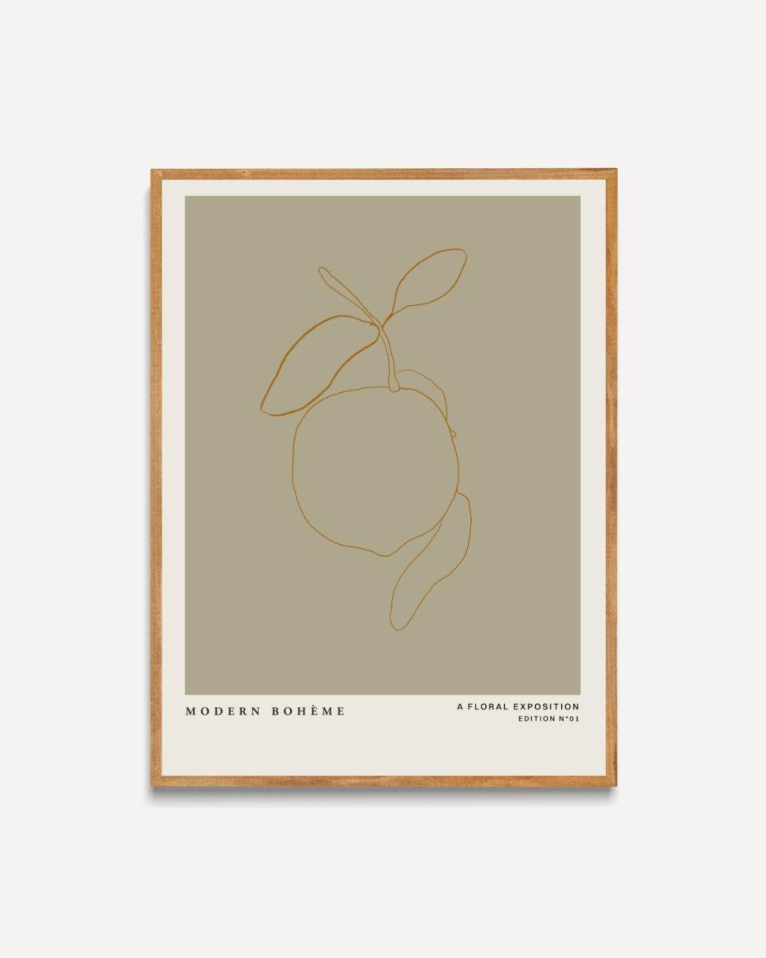 Citroen goud lijntekening Poster