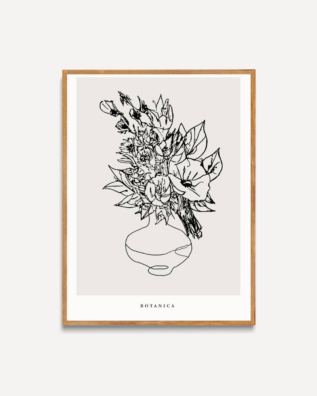 Abstracte bloemenvaas Poster