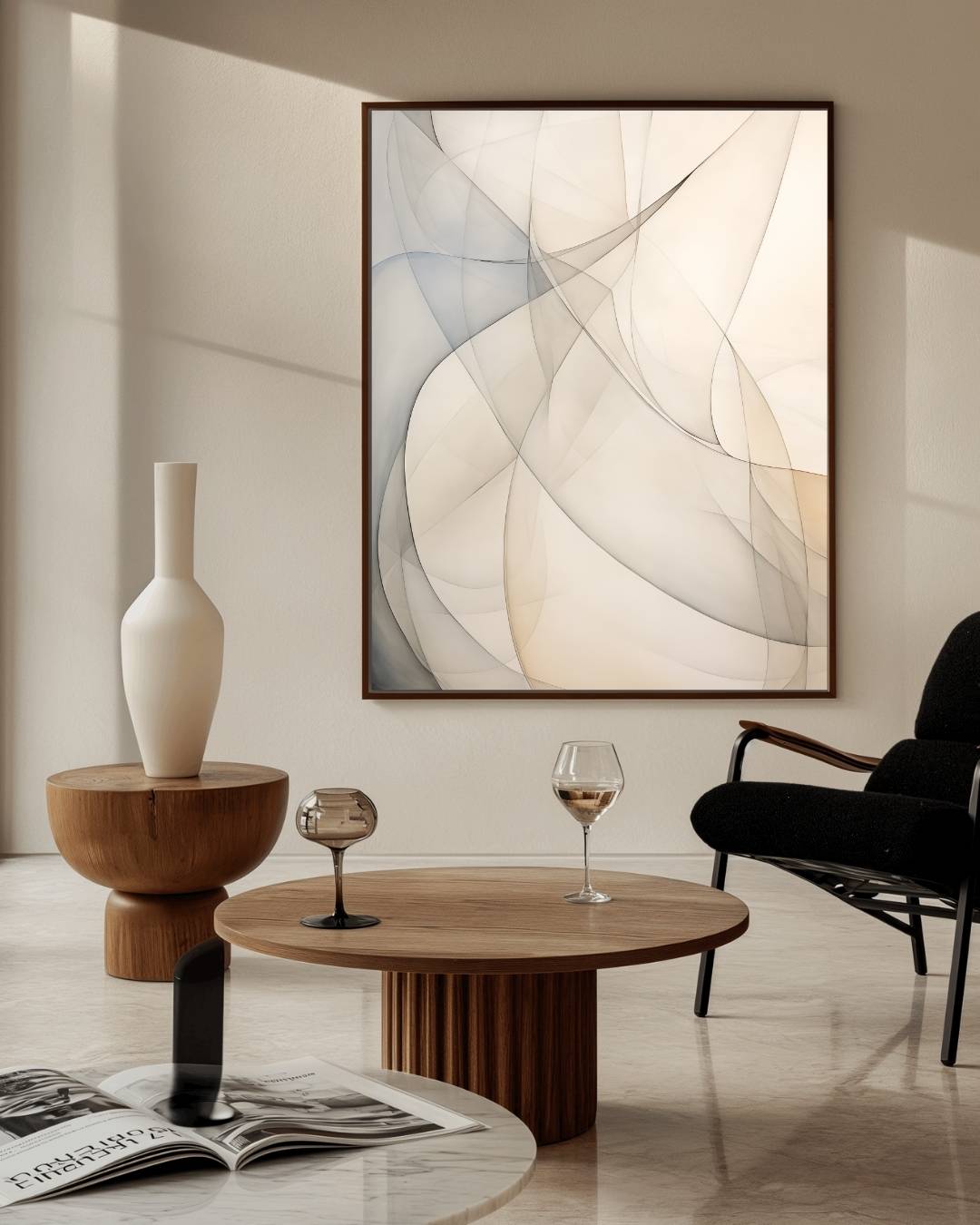 Vloeiende abstractie in pastel Poster