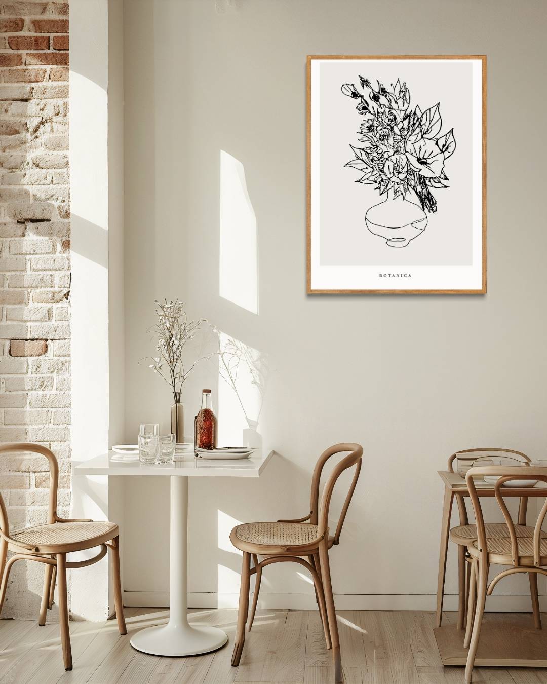 Abstracte bloemenvaas Poster