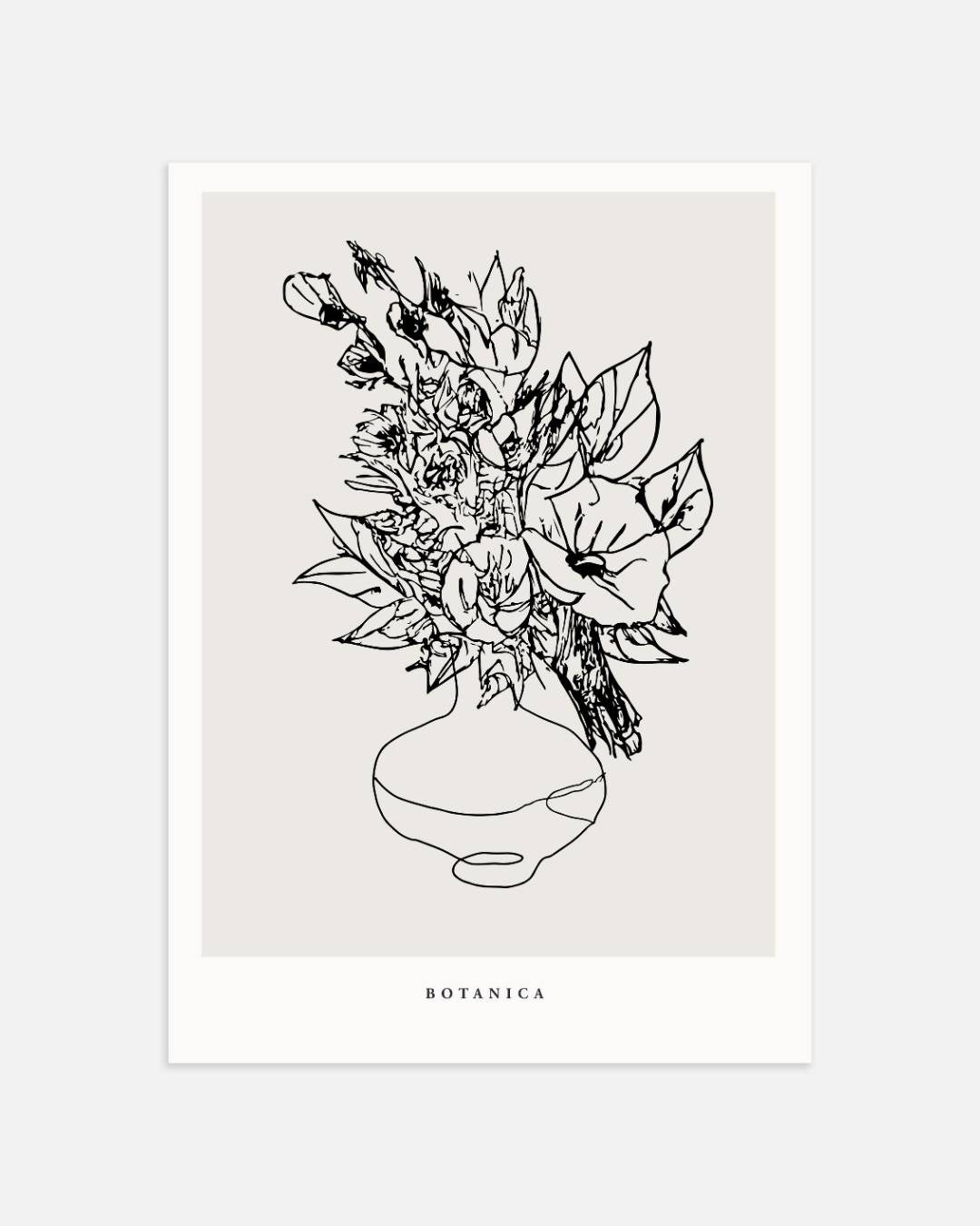 Abstracte bloemenvaas Poster