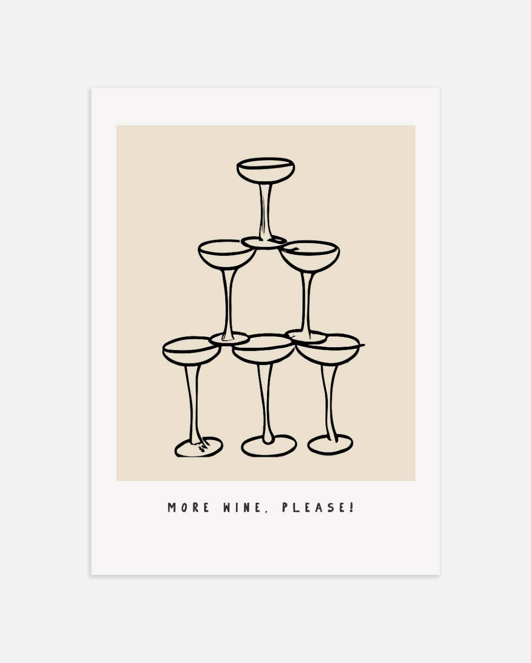 Wijnglazen piramide Poster