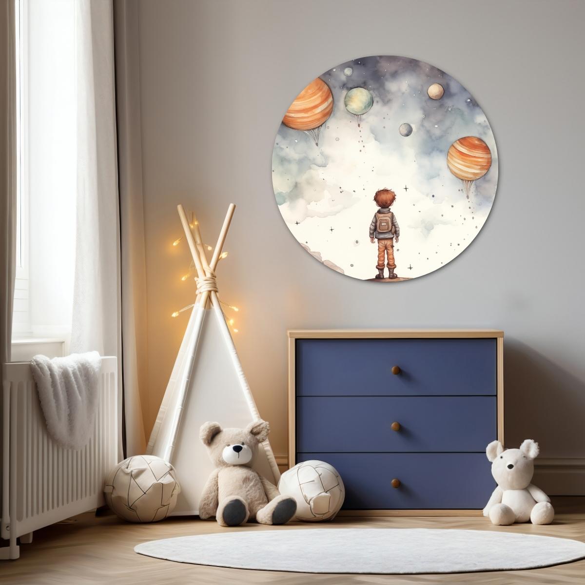 Ruimteontdekkingsreiziger Muurcirkel-WallArtistic