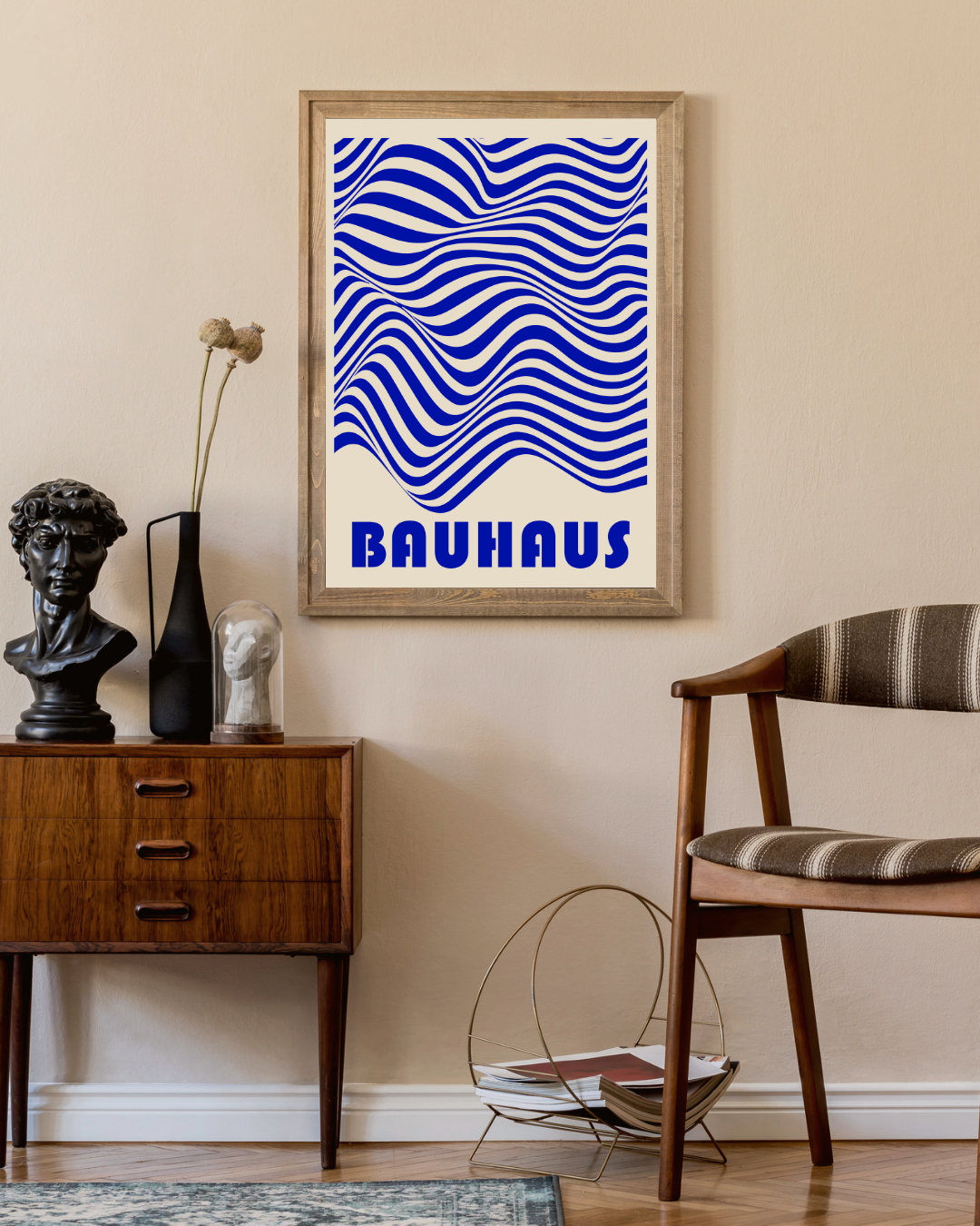 Bauhaus zebra blauw Poster