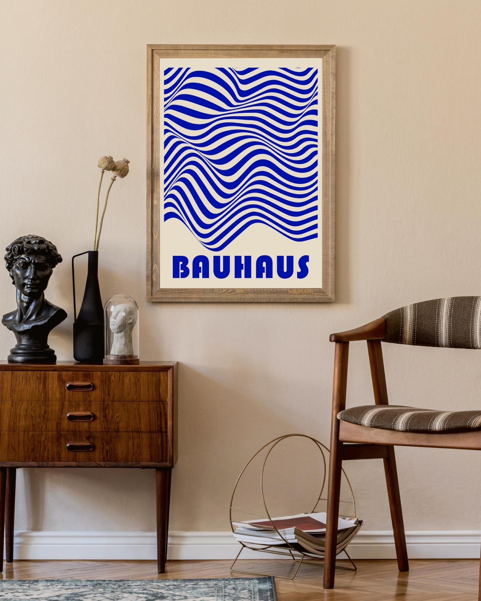 Bauhaus blauw 1919 Poster