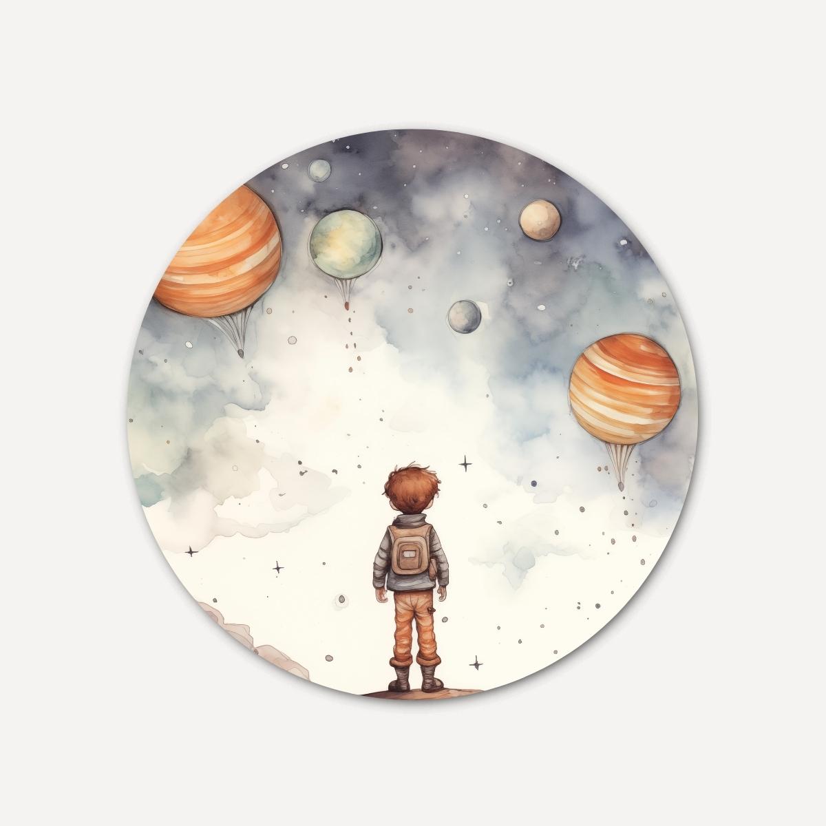 Ruimteontdekkingsreiziger Muurcirkel-WallArtistic