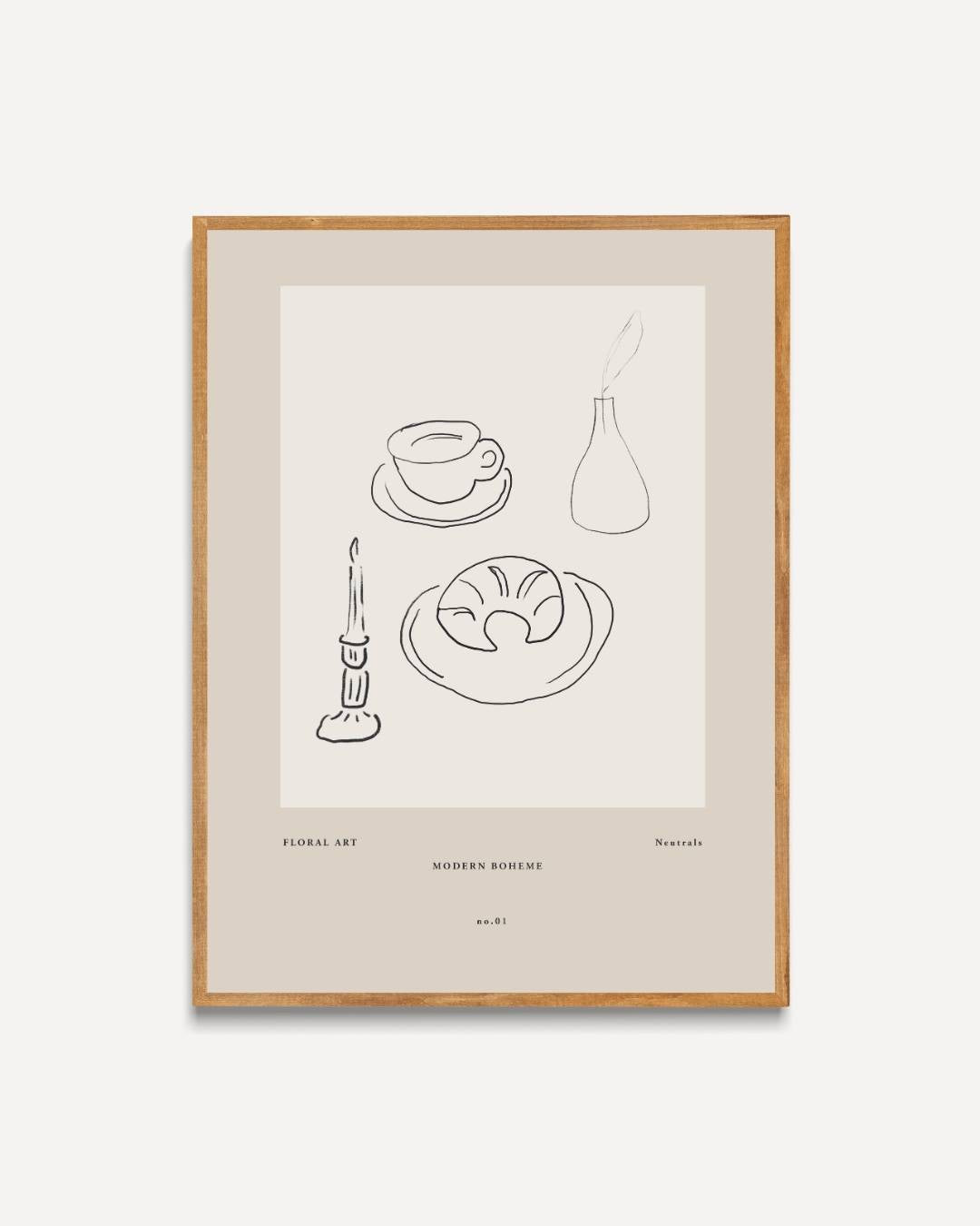 Floral Art ontbijt moment Poster