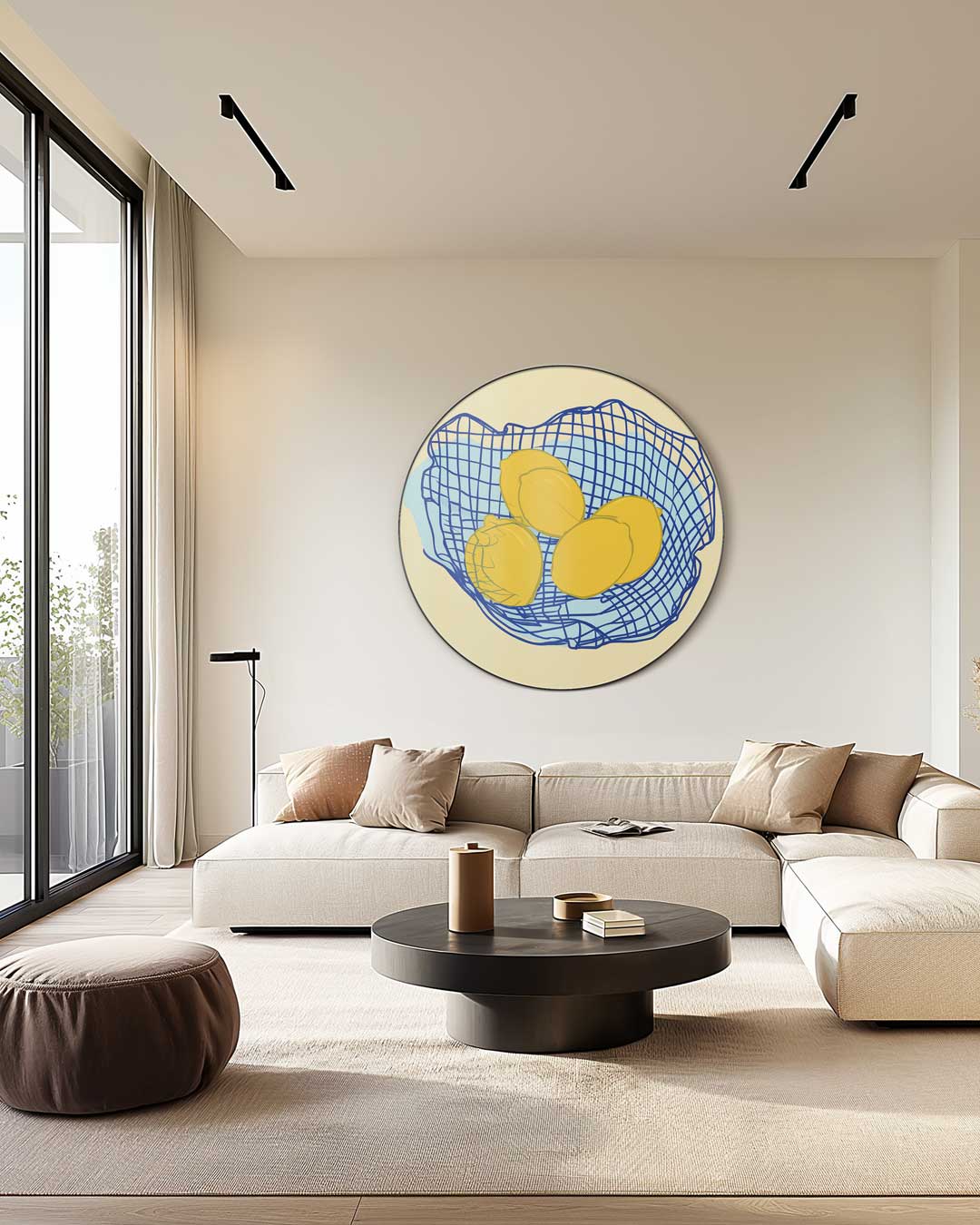 Zonnige Citroen Muurcirkel-WallArtistic