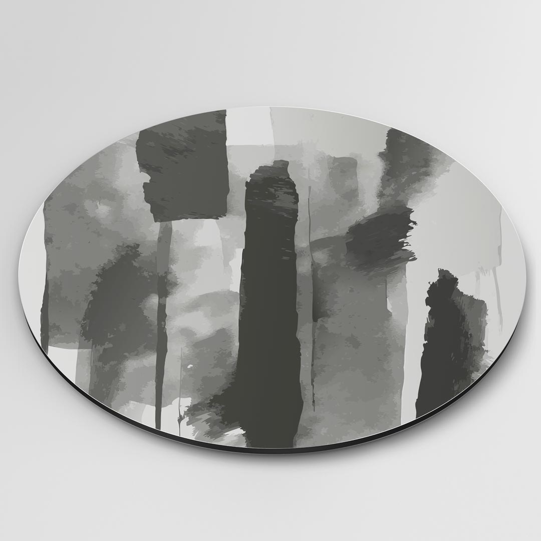 Abstracte Grijs Zwart Muurcirkel