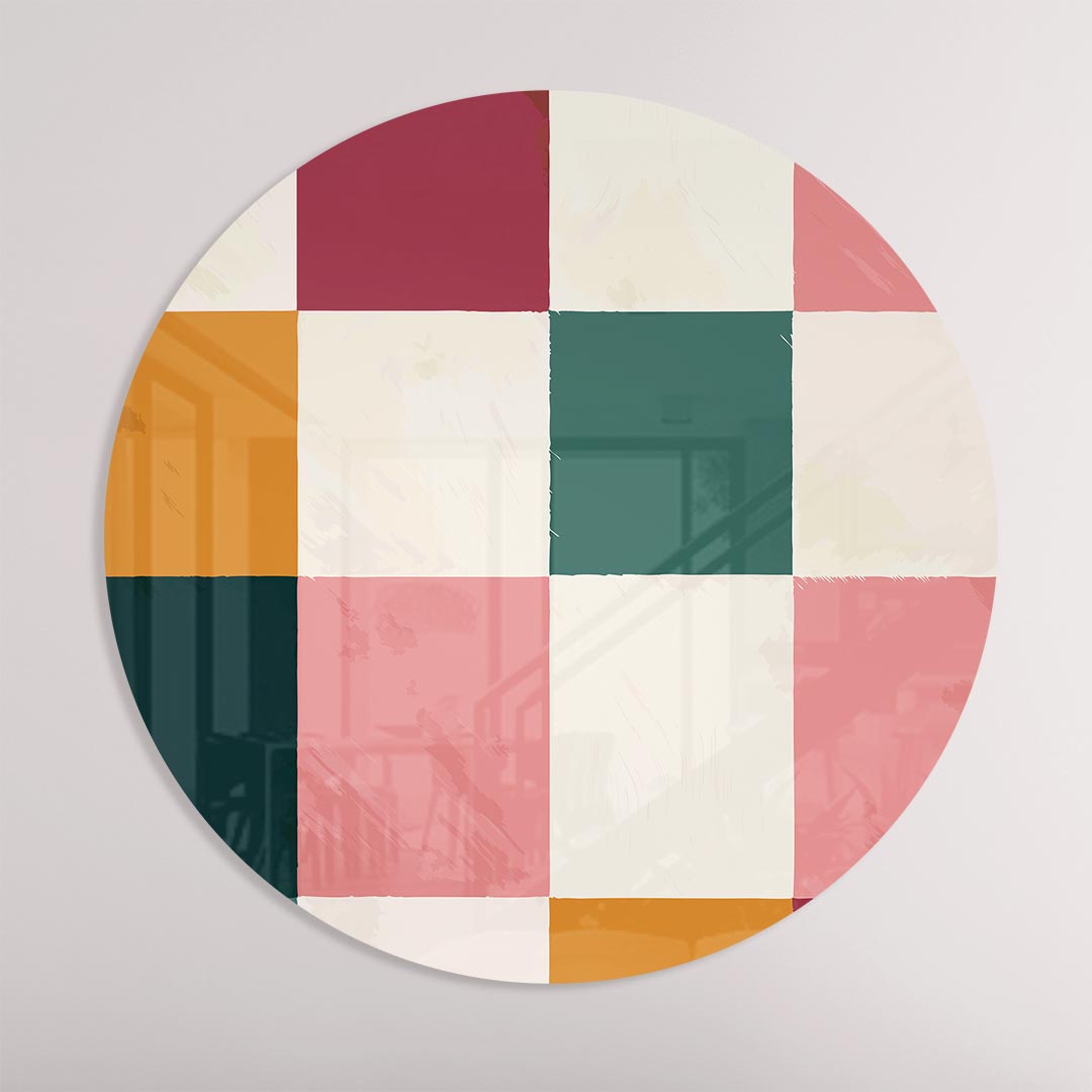 Kleurrijke Patchwork Muurcirkel-WallArtistic