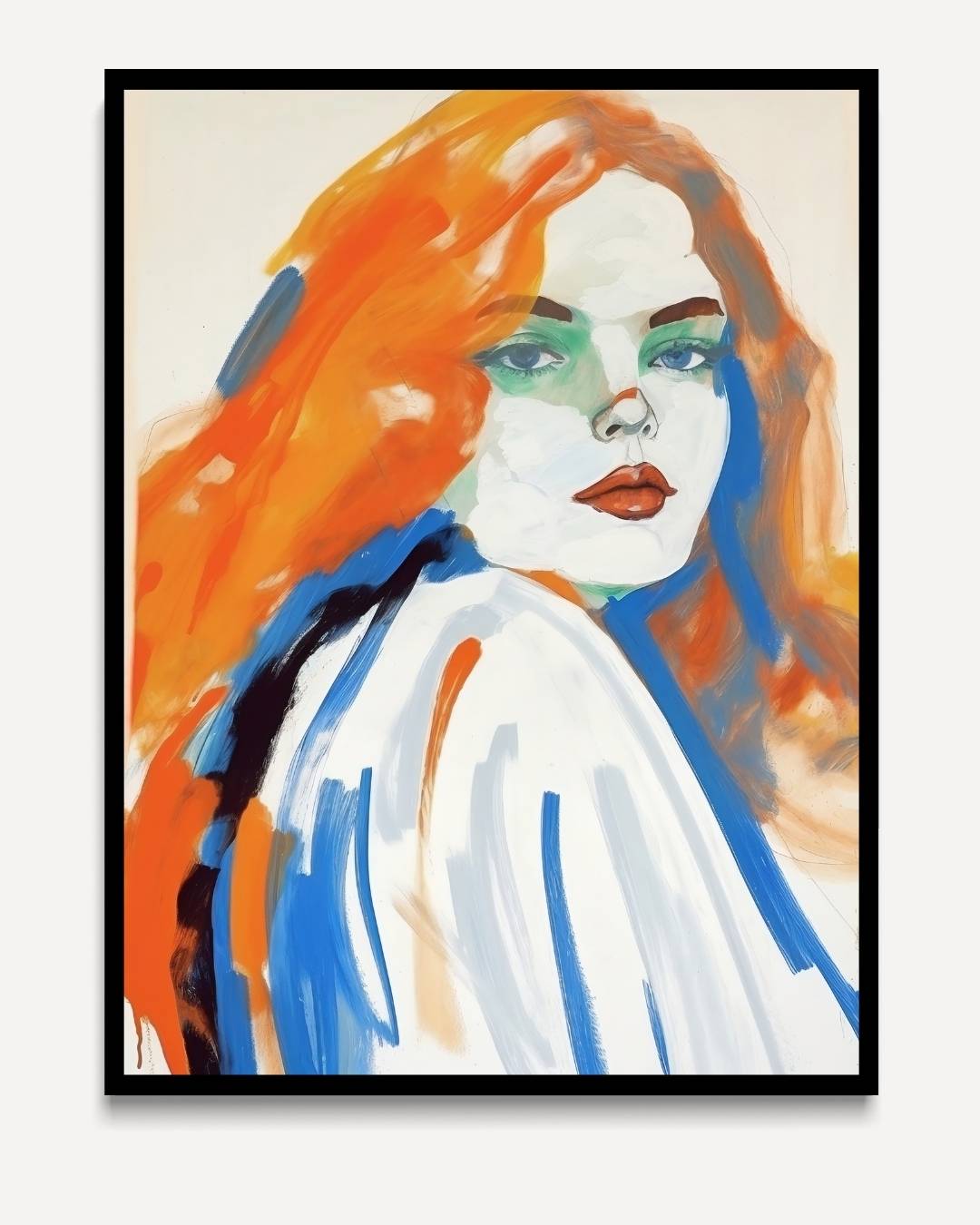 Skizze einer Frau mit orangefarbenen Haaren