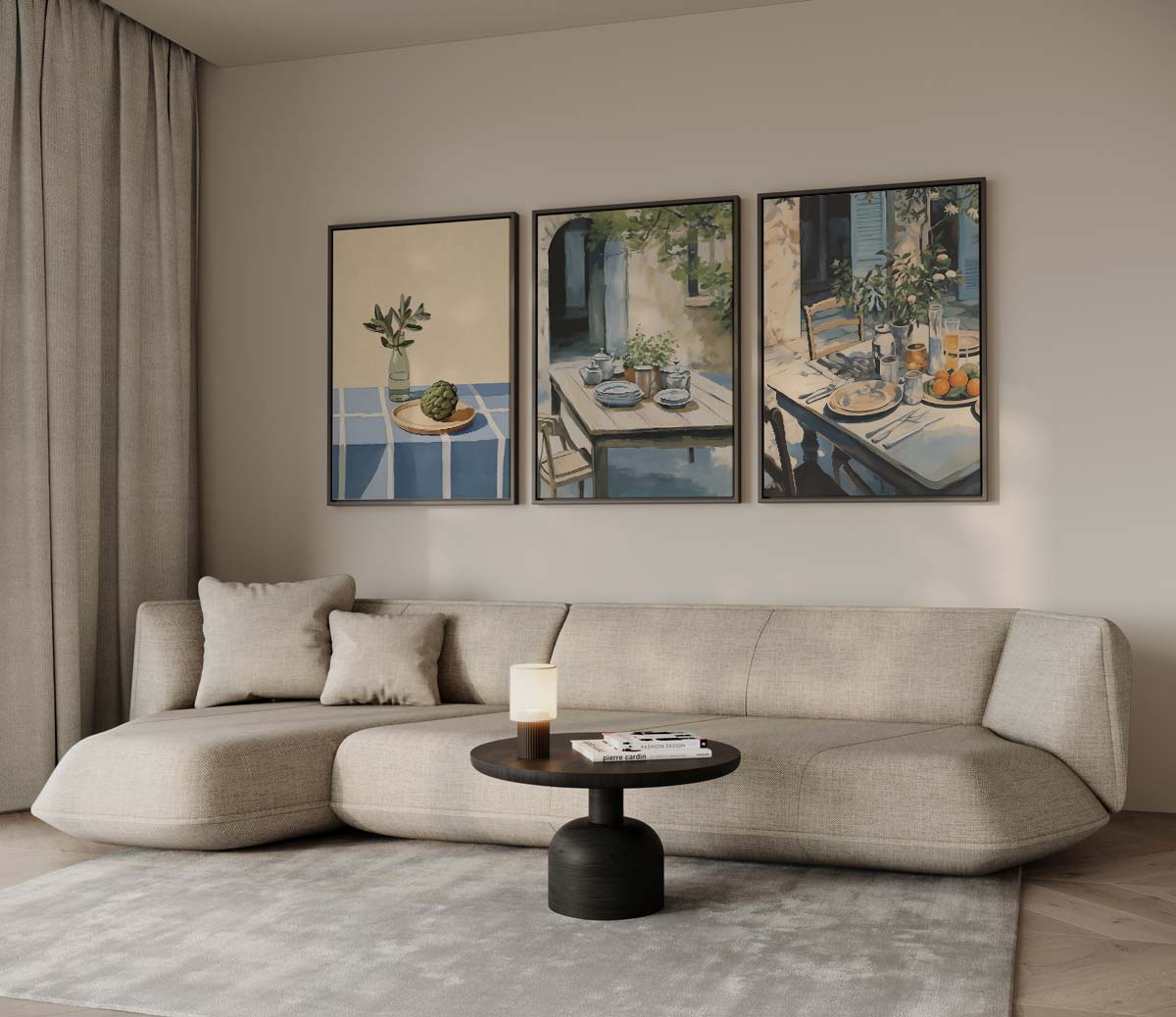 Artisjok en tuinservies in zuidelijke stijl Kunstwerk-canvas-dibond-plexiglas-wanddecoratie-WallArtistic