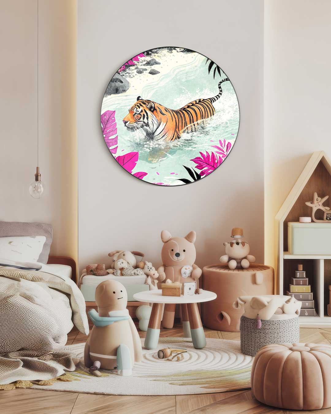 Droomachtige Jungle Tijger Muurcirkel