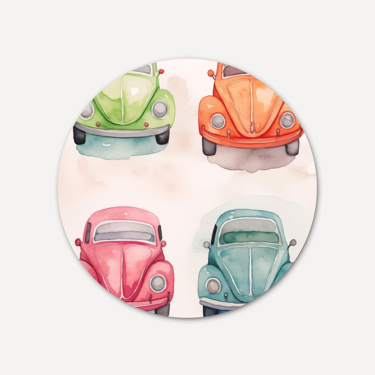 Kever auto's Muurcirkel-WallArtistic