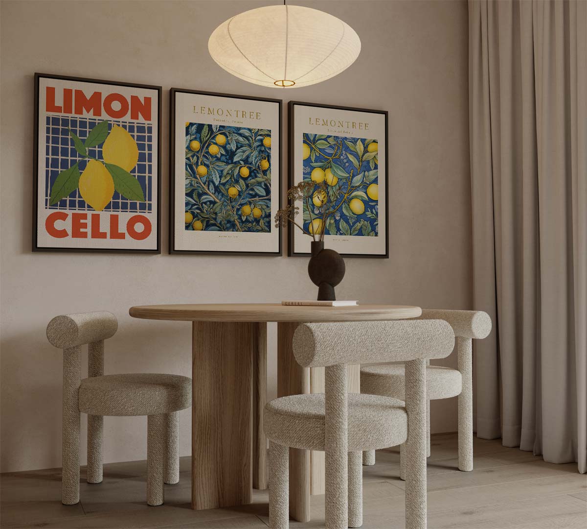 Citroenenmix in Italiaanse stijl Kunstwerk-canvas-dibond-plexiglas-wanddecoratie-WallArtistic