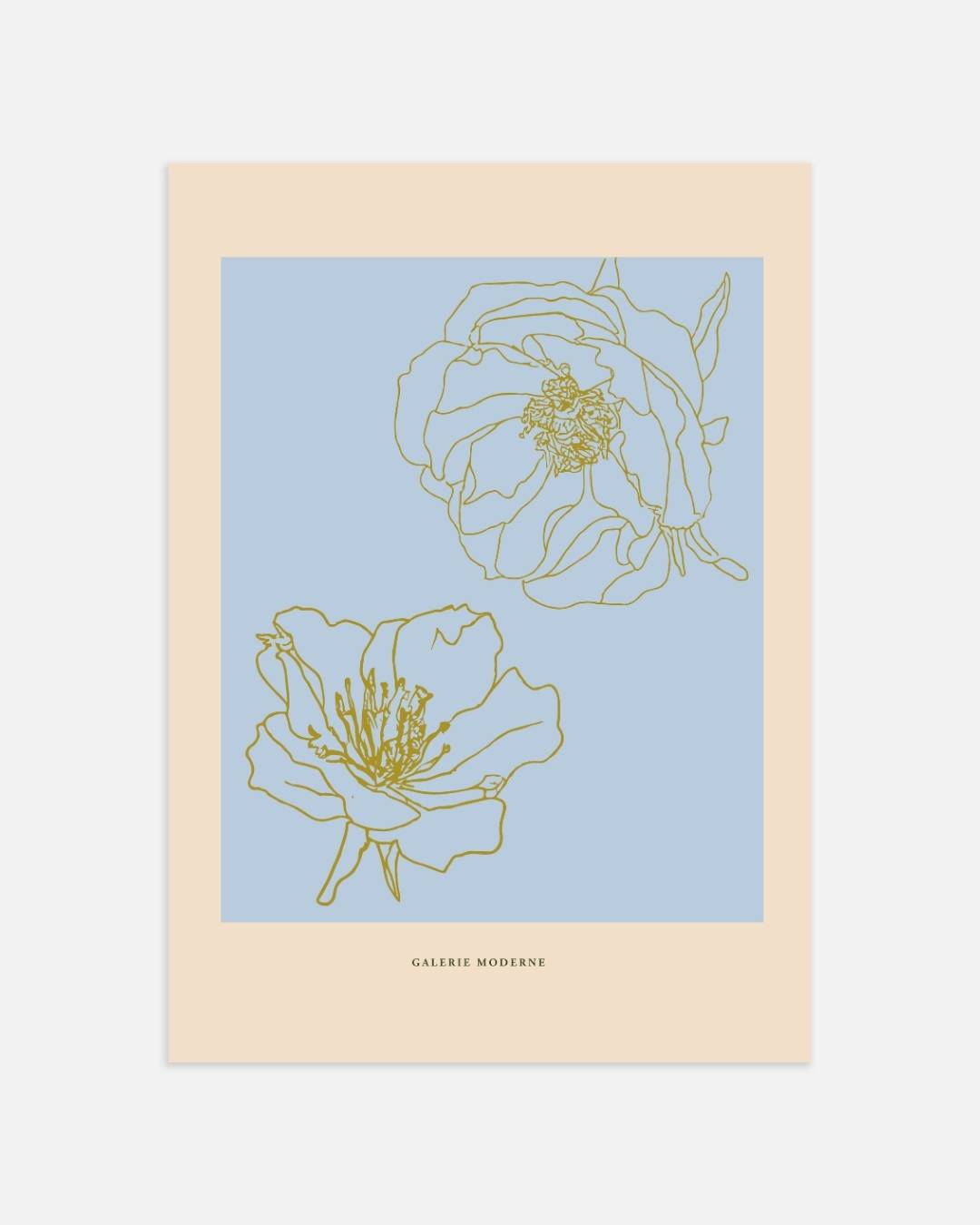 Lichtblauwe bloemen Poster