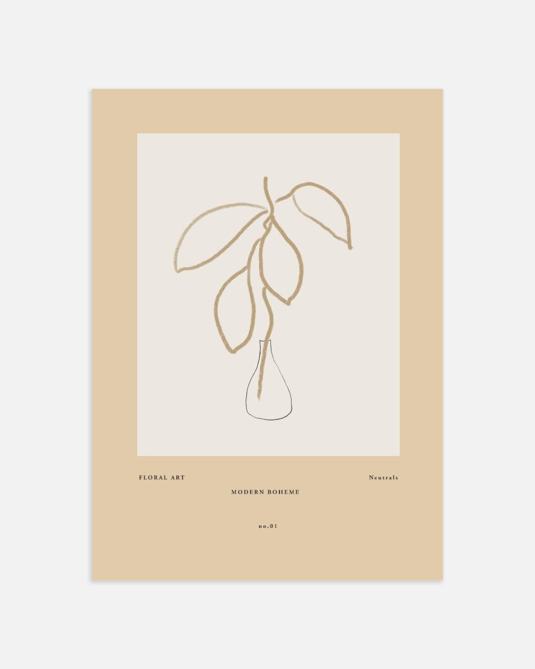 Vaas met blad Poster