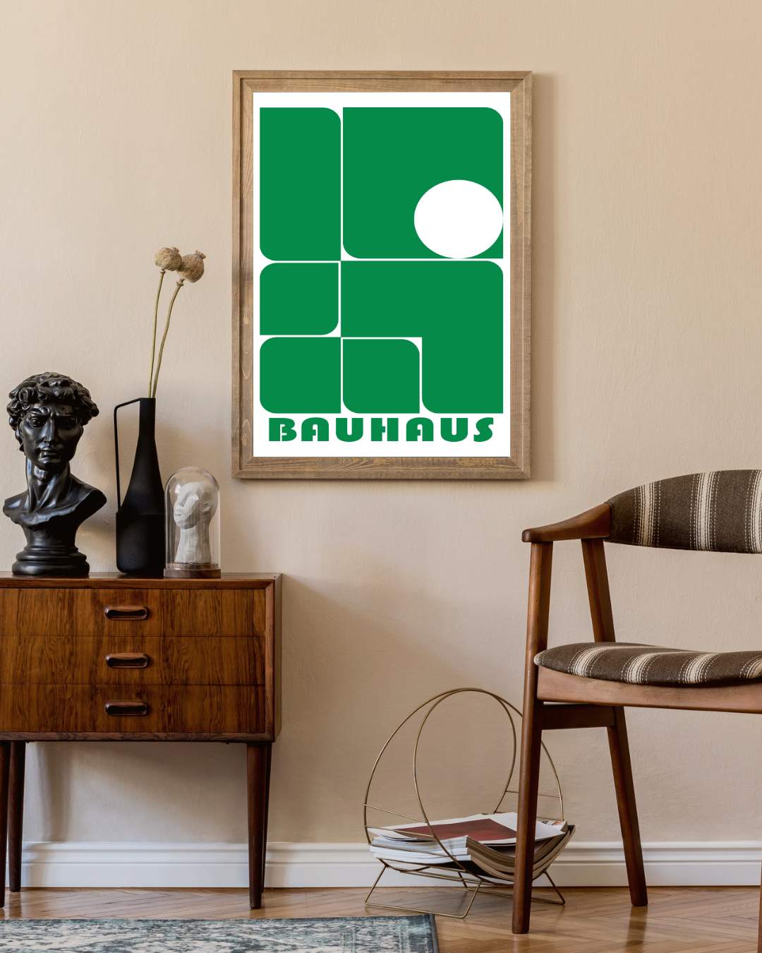 Bauhaus groen wit poster