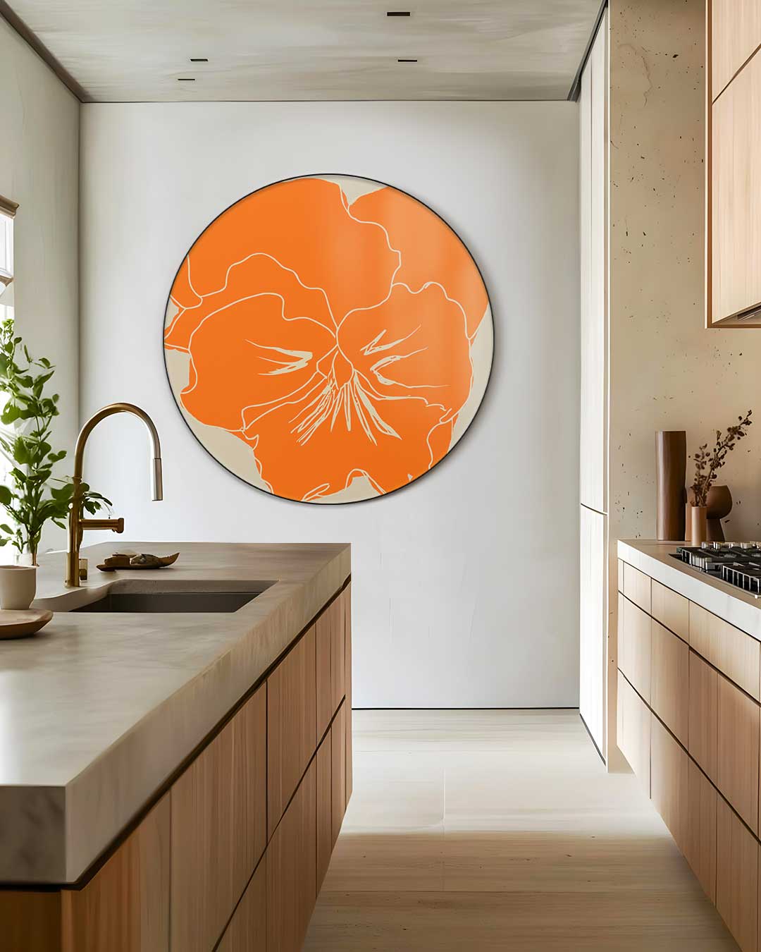Bloemrijk Oranje Muurcirkel