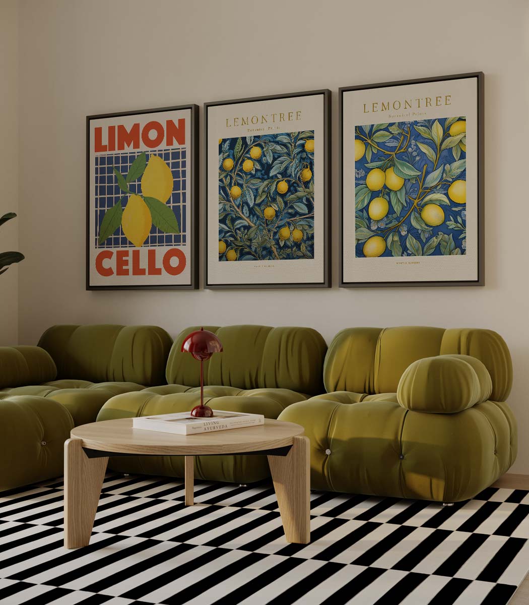 Citroenenmix in Italiaanse stijl Kunstwerk-canvas-dibond-plexiglas-wanddecoratie-WallArtistic