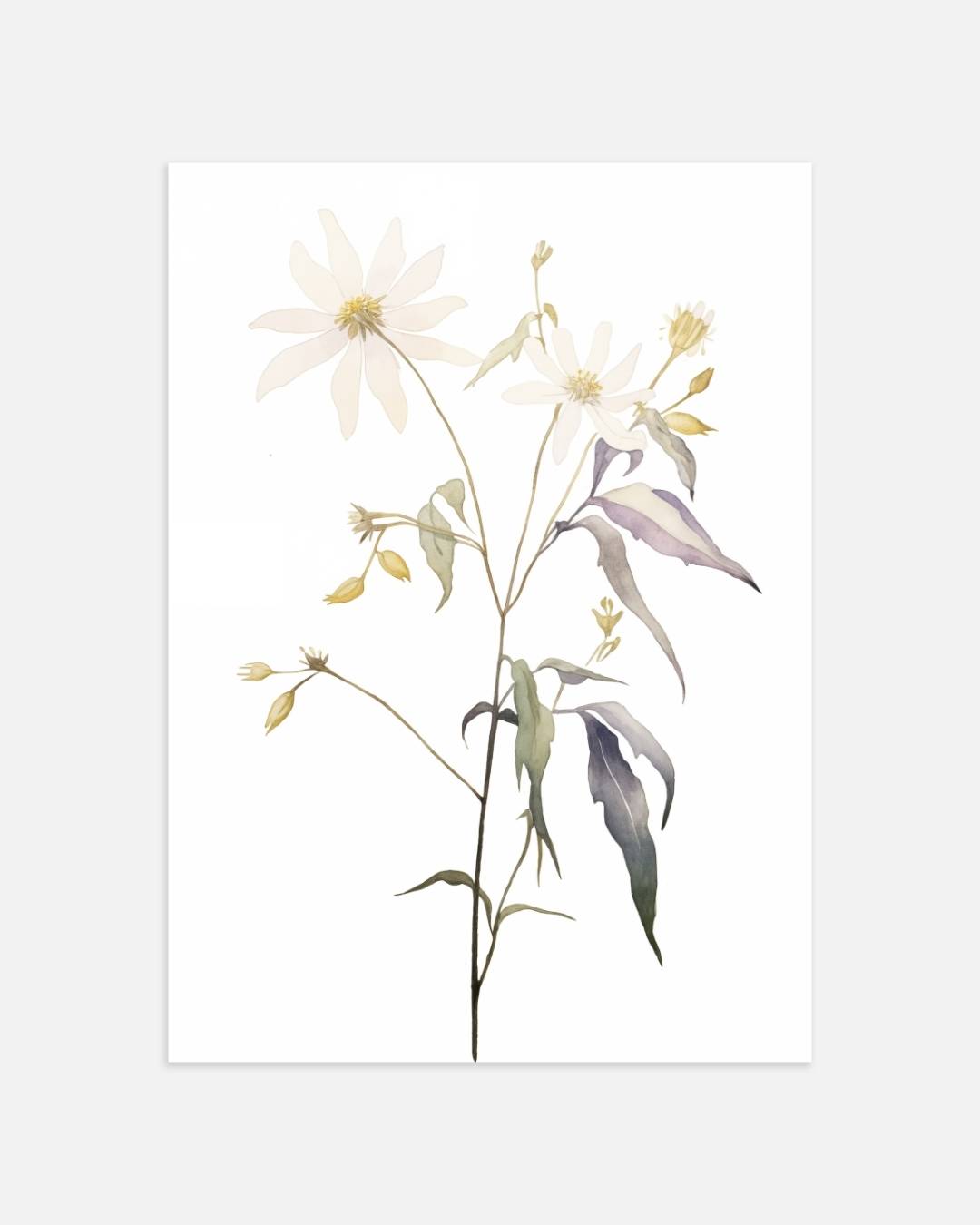 Zachte bloemen in waterverf Poster