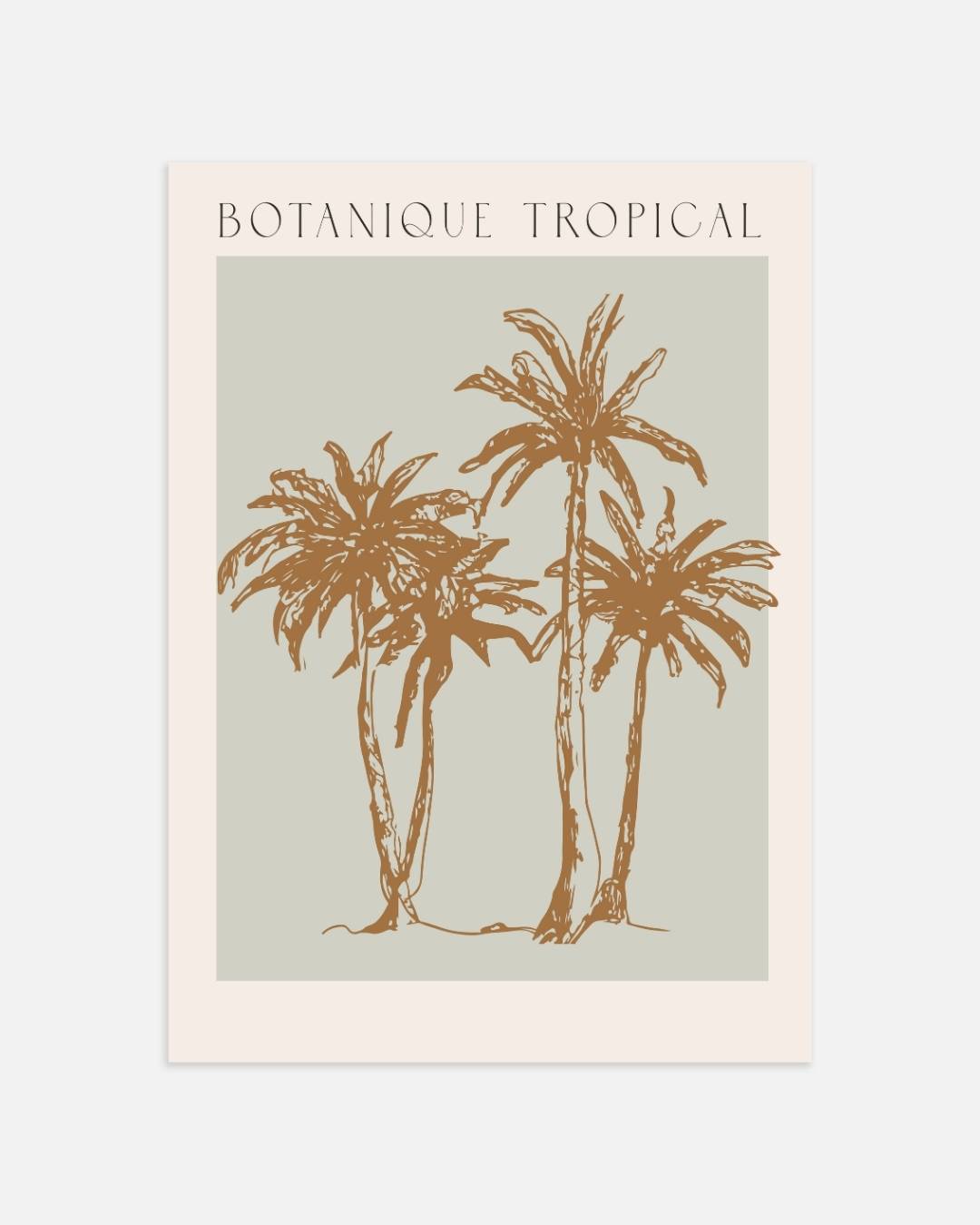 Botanique tropical bruine palmbomen poster