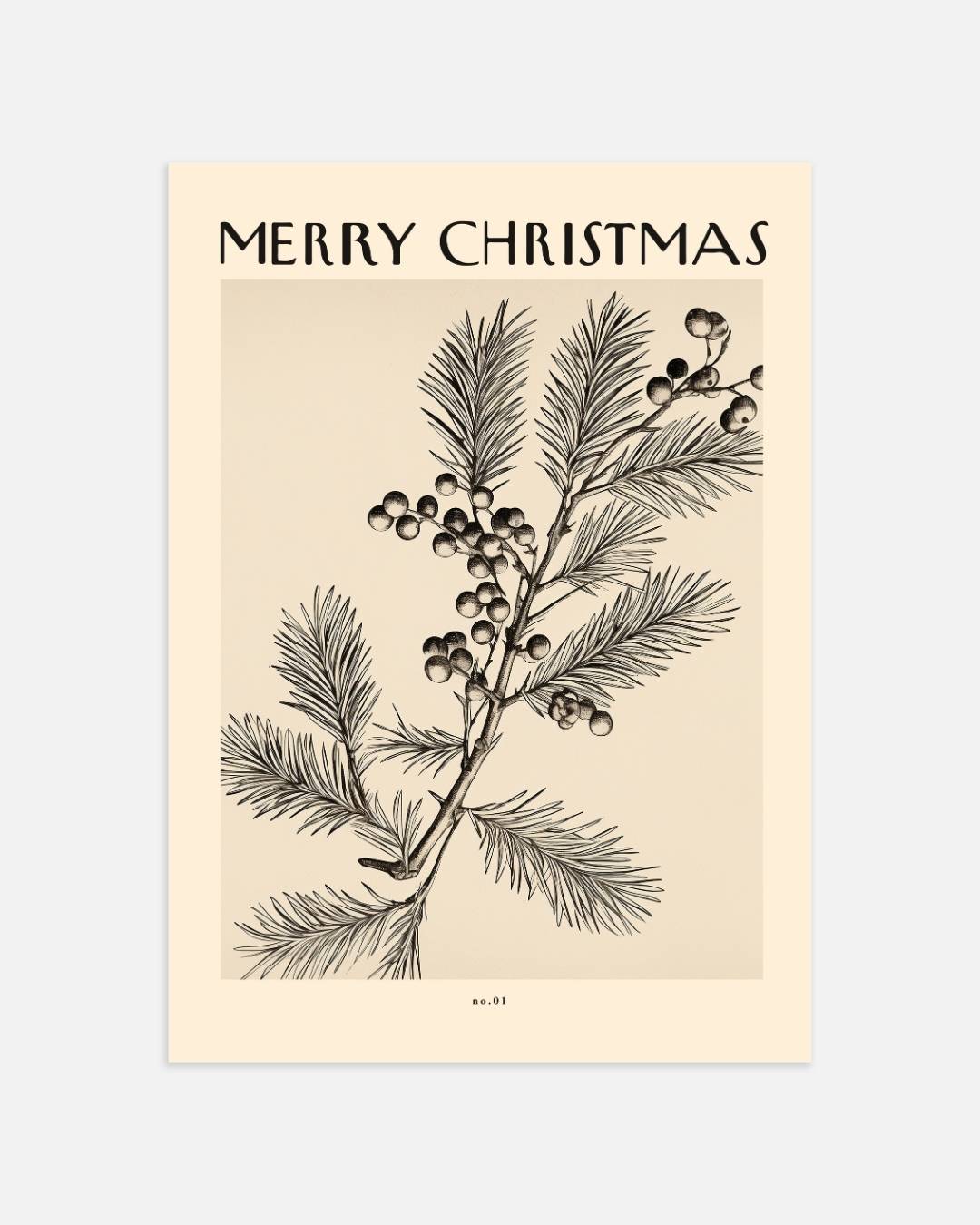 Merry Christmas botanische Poster