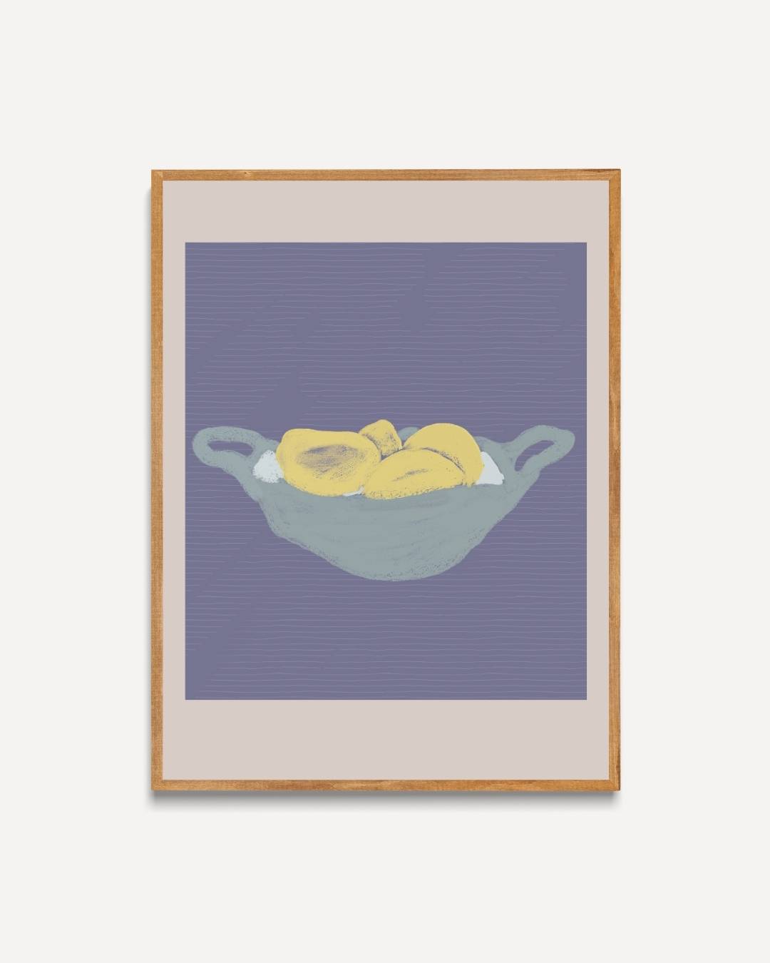 Citroenen in blauwe schaal Poster