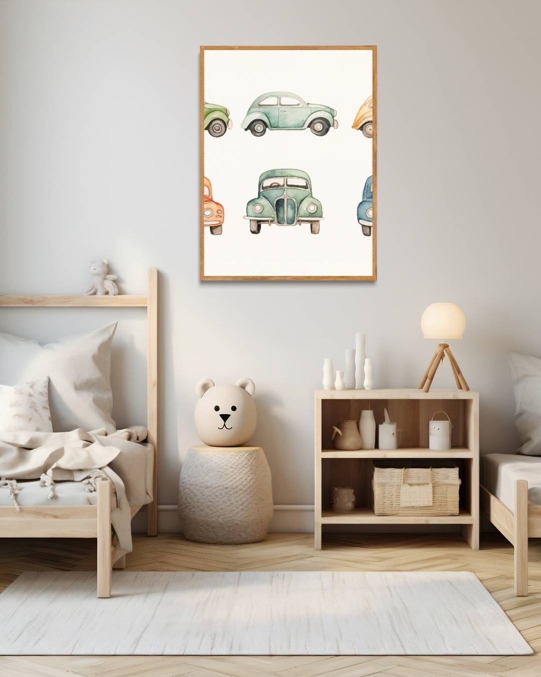 Retro auto's in aquarel Poster