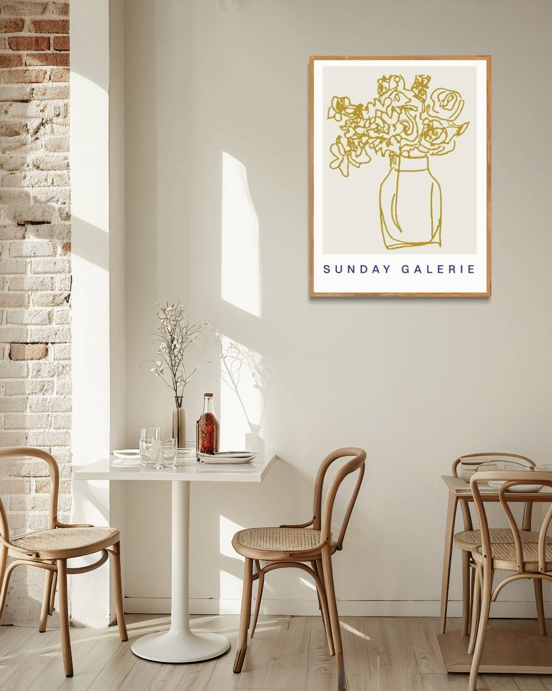 Gele bloemenvaas Poster