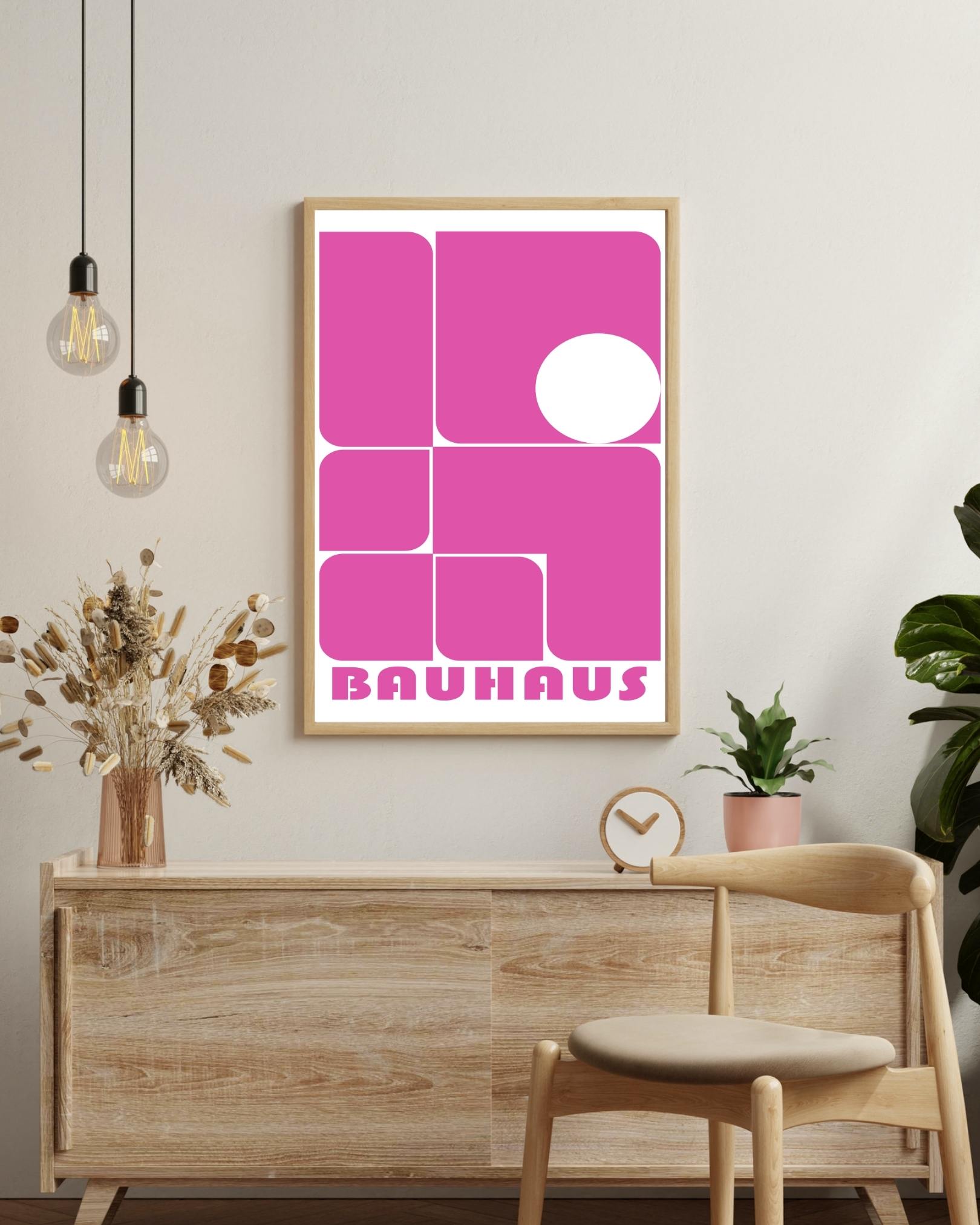 Bauhaus roze 1923 Poster