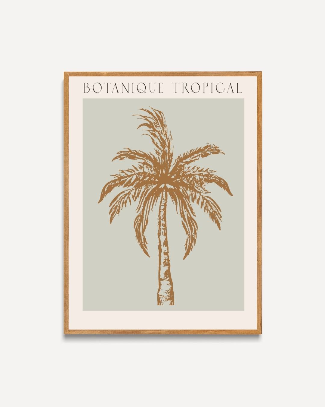 Botanique tropical bruine enkele palmboom poster