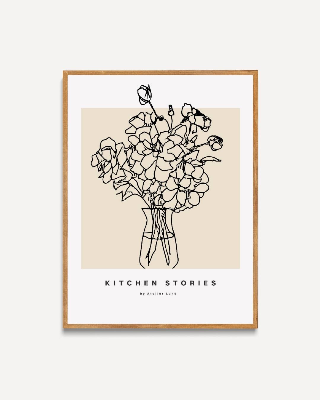 Line art bloemenvaas Poster