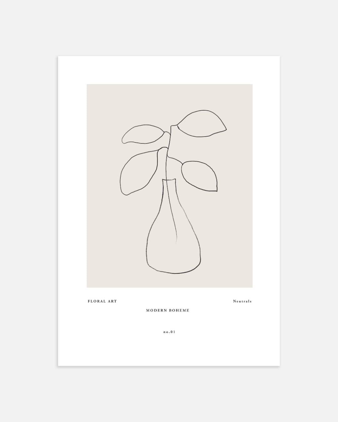 Botanische lijntekening Poster