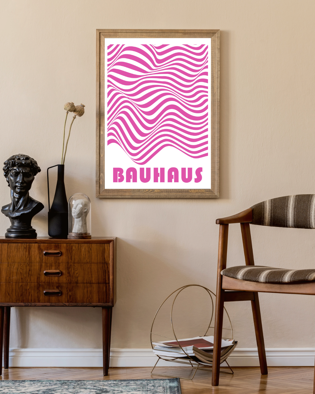 Bauhaus roze zebra Poster