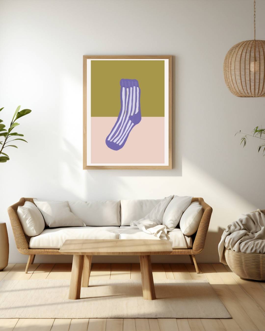 Gestreepte sok Poster