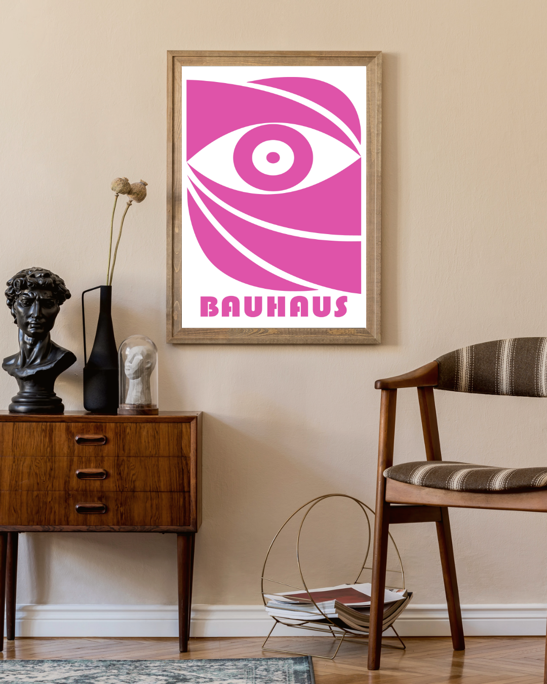 Bauhaus roze oog Poster